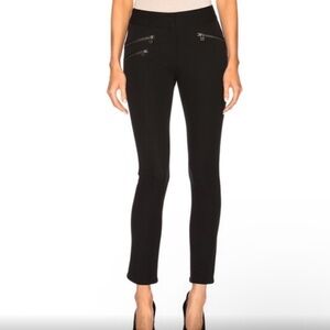 VERONICA BEARD Adelaide Crop Pant Zipper Pockets Black 6